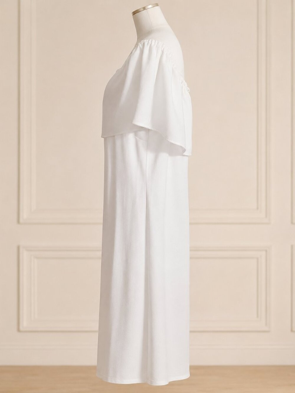 Charles Henry White Off-The-Shoulder Flutter Sleeve Midi Dress | Size L NWOT - Picture 4 of 7